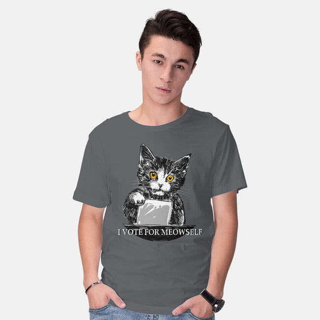 I Vote For Meowself-Mens-Basic-Tee-kharmazero