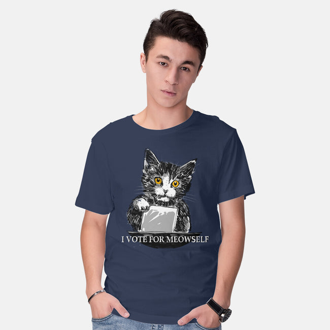 I Vote For Meowself-Mens-Basic-Tee-kharmazero