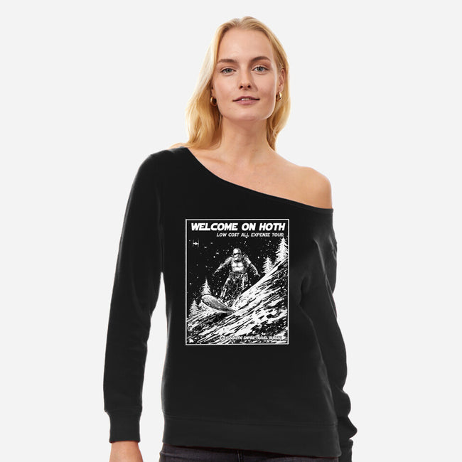 Welcome On Hoth-Womens-Off Shoulder-Sweatshirt-kharmazero