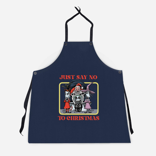 Say No To Christmas-Unisex-Kitchen-Apron-zascanauta