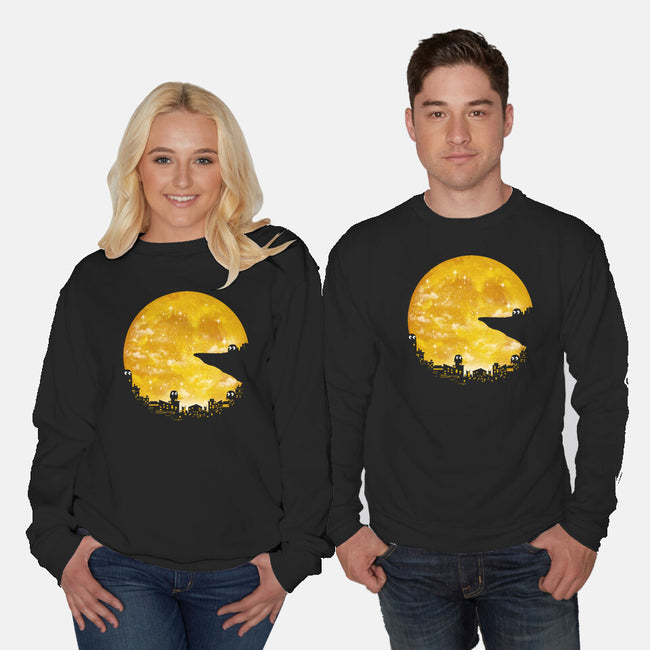 Pacmoon-Unisex-Crew Neck-Sweatshirt-dandingeroz