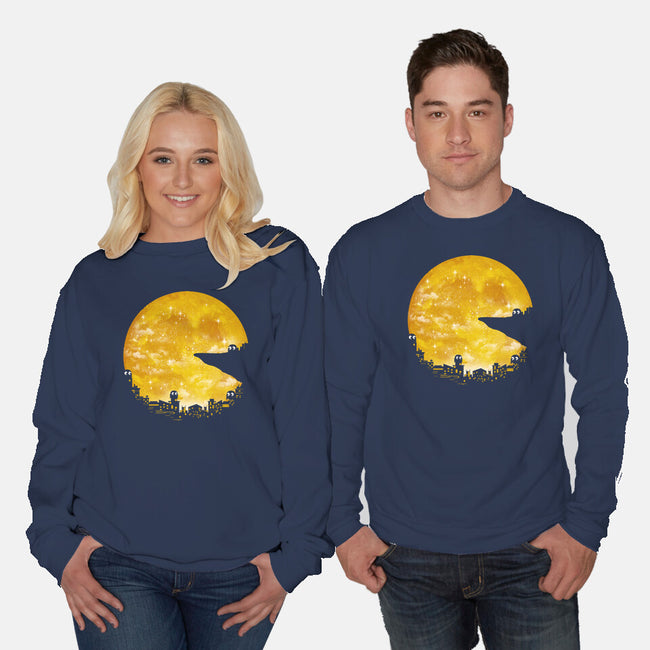 Pacmoon-Unisex-Crew Neck-Sweatshirt-dandingeroz