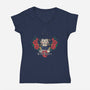 V For Vegeta-Womens-V-Neck-Tee-turborat14