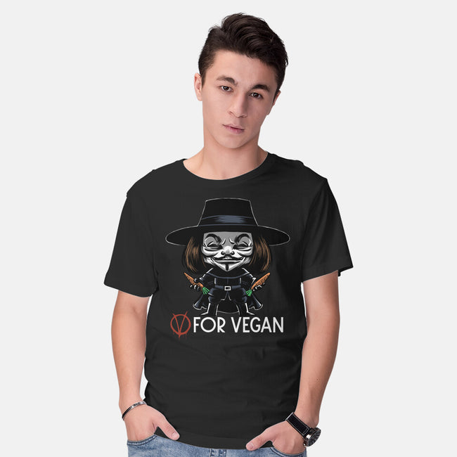 V For Vegan-Mens-Basic-Tee-zascanauta