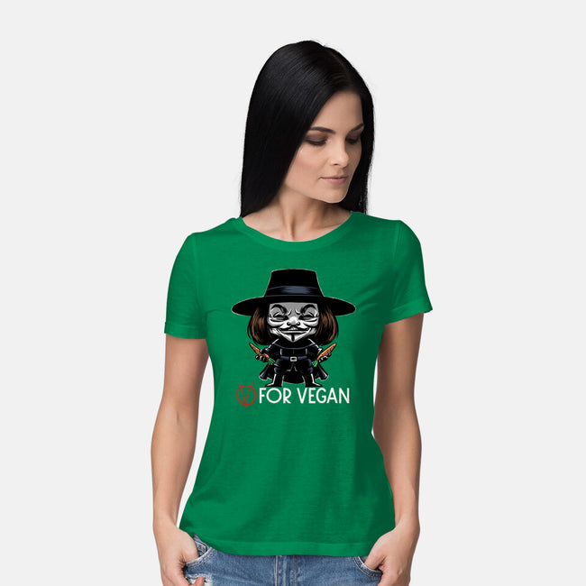 V For Vegan-Womens-Basic-Tee-zascanauta