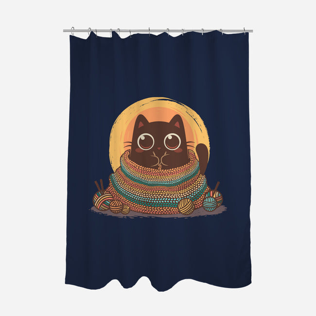 Knitty Kitty-None-Polyester-Shower Curtain-erion_designs