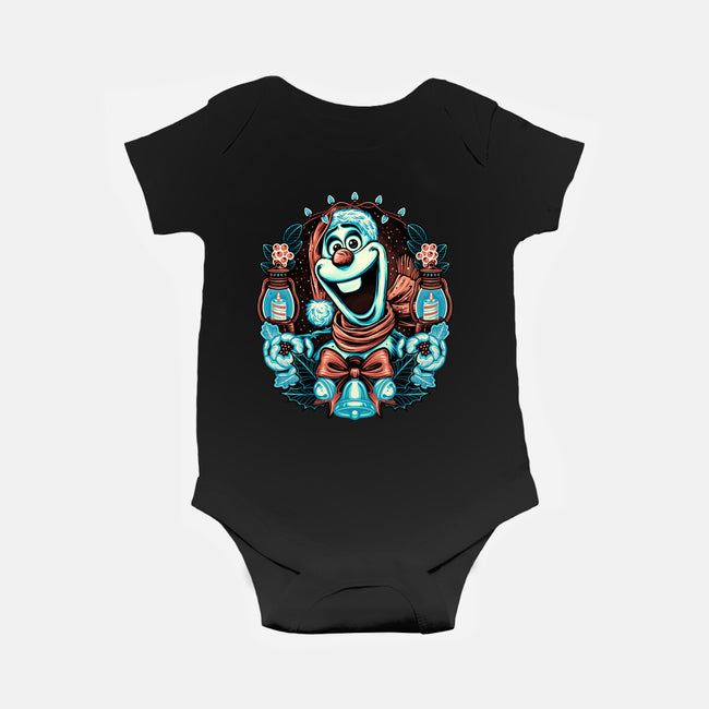 Christmas Snowman-Baby-Basic-Onesie-glitchygorilla