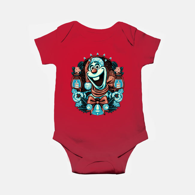 Christmas Snowman-Baby-Basic-Onesie-glitchygorilla