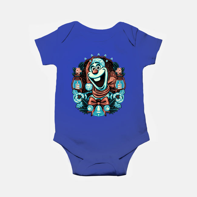 Christmas Snowman-Baby-Basic-Onesie-glitchygorilla