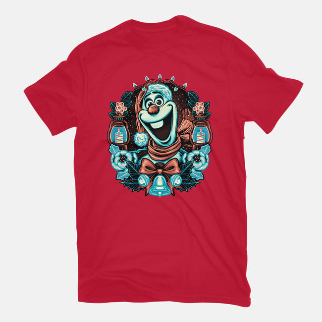 Christmas Snowman-Womens-Fitted-Tee-glitchygorilla