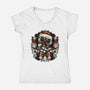 Christmas Robot-Womens-V-Neck-Tee-glitchygorilla