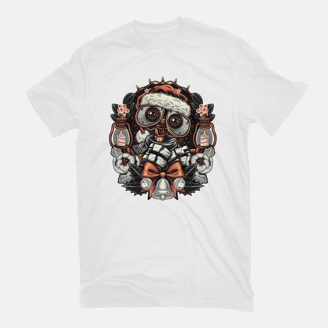 Christmas Robot-Womens-Basic-Tee-glitchygorilla