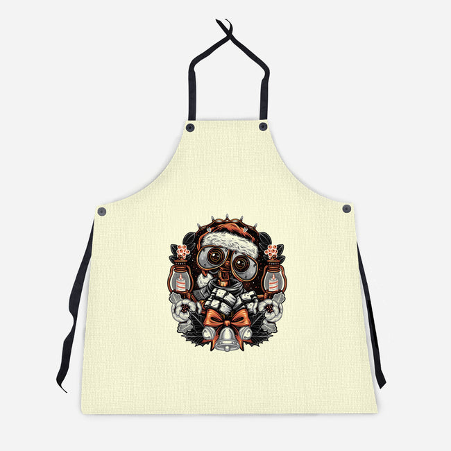 Christmas Robot-Unisex-Kitchen-Apron-glitchygorilla