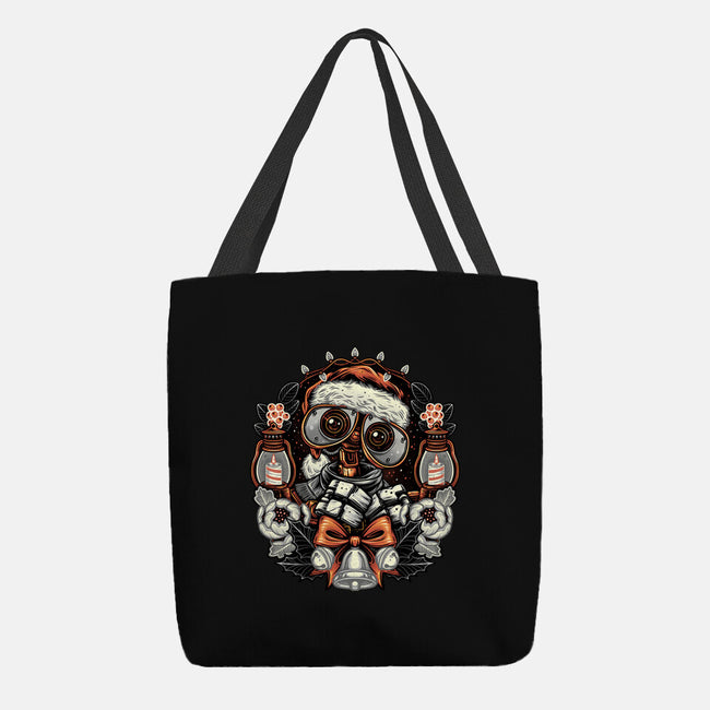 Christmas Robot-None-Basic Tote-Bag-glitchygorilla