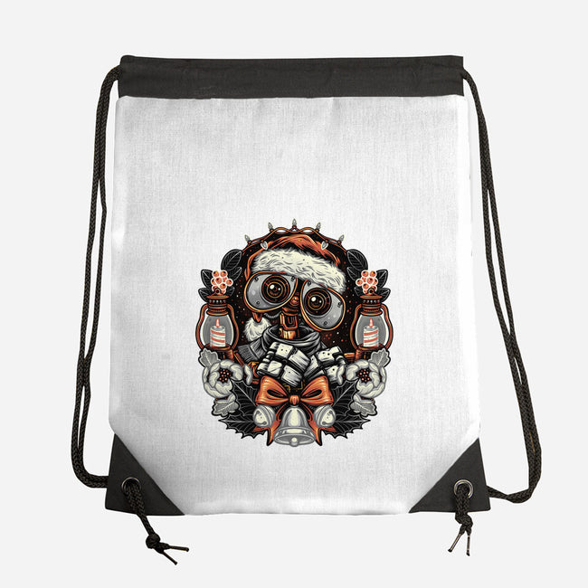 Christmas Robot-None-Drawstring-Bag-glitchygorilla