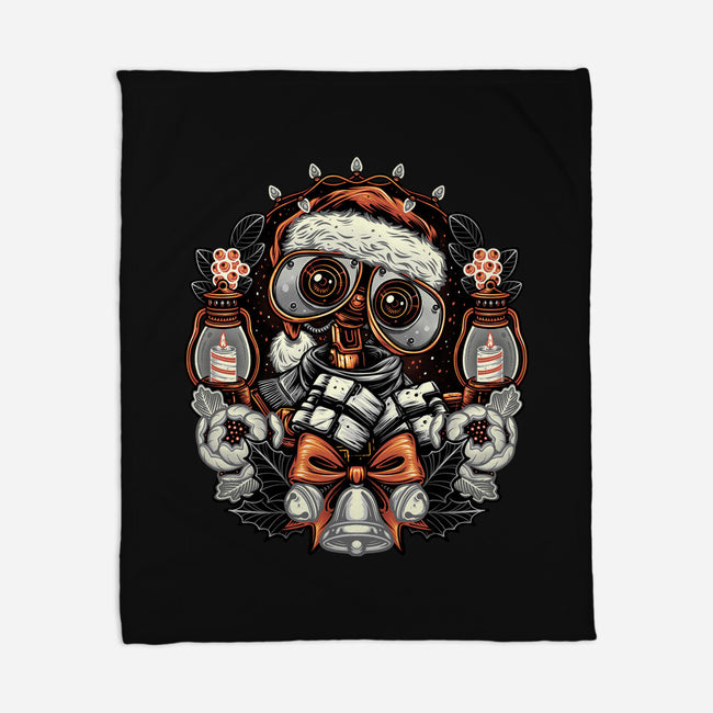 Christmas Robot-None-Fleece-Blanket-glitchygorilla