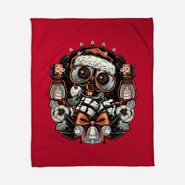 Christmas Robot-None-Fleece-Blanket-glitchygorilla