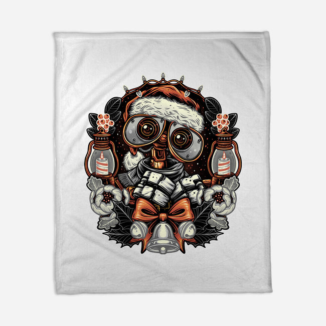 Christmas Robot-None-Fleece-Blanket-glitchygorilla