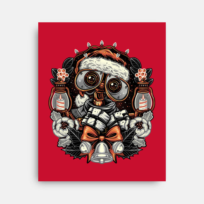 Christmas Robot-None-Stretched-Canvas-glitchygorilla