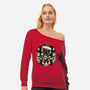 Christmas Robot-Womens-Off Shoulder-Sweatshirt-glitchygorilla