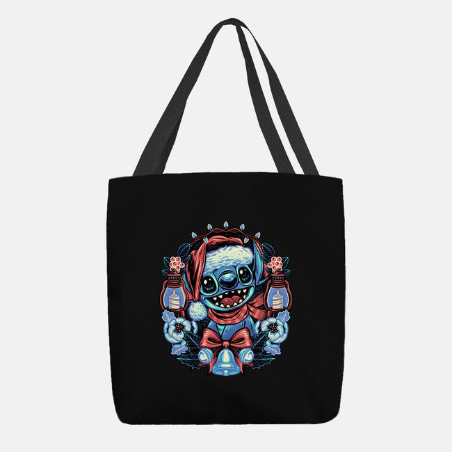 Christmas Alien-None-Basic Tote-Bag-glitchygorilla