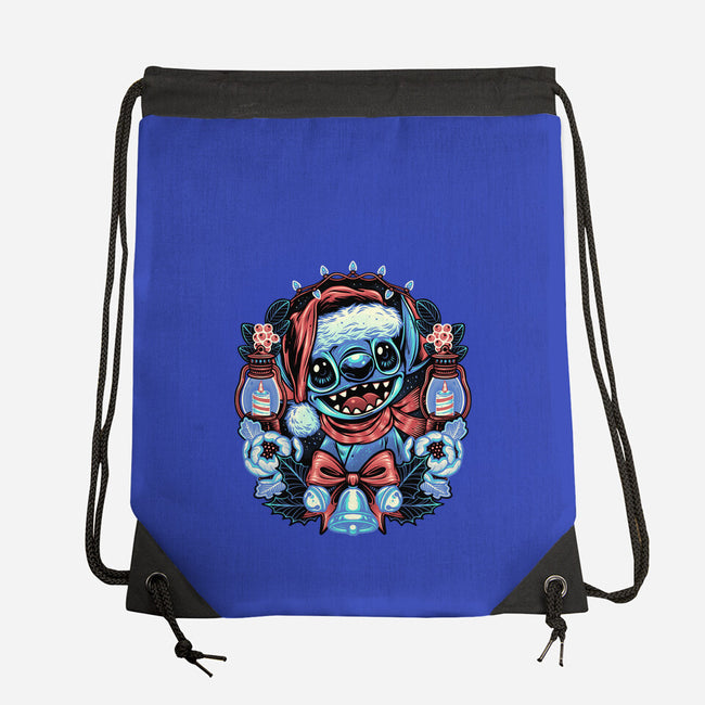 Christmas Alien-None-Drawstring-Bag-glitchygorilla