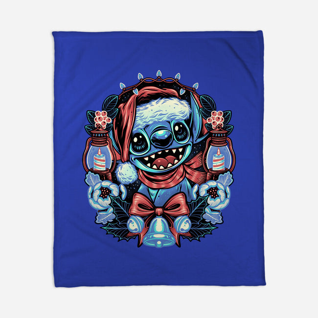 Christmas Alien-None-Fleece-Blanket-glitchygorilla