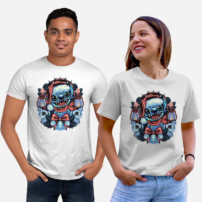 Christmas Alien-Unisex-Basic-Tee-glitchygorilla