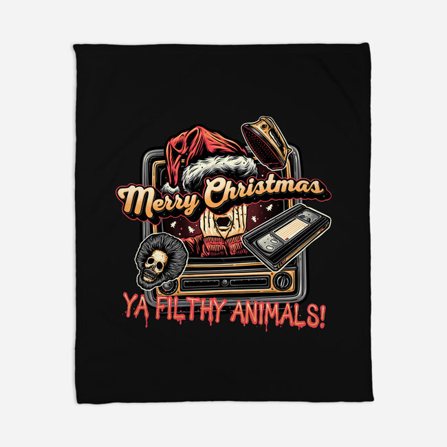 Christmas Animals-None-Fleece-Blanket-glitchygorilla