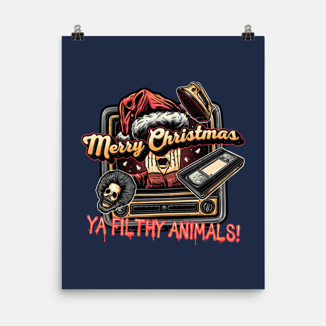 Christmas Animals-None-Matte-Poster-glitchygorilla