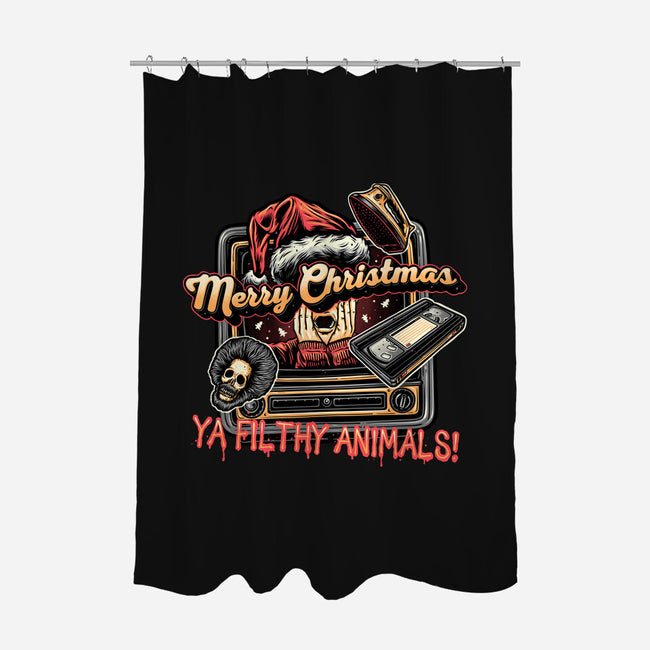 Christmas Animals-None-Polyester-Shower Curtain-glitchygorilla