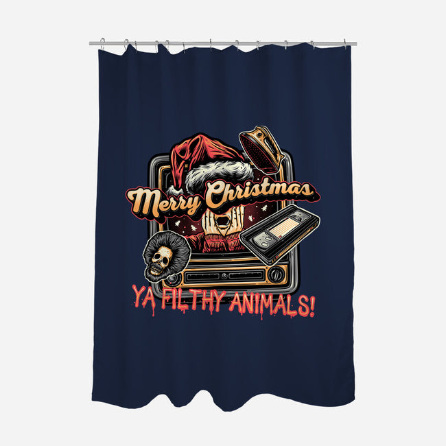 Christmas Animals-None-Polyester-Shower Curtain-glitchygorilla