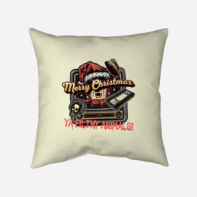 Christmas Animals-None-Removable Cover w Insert-Throw Pillow-glitchygorilla