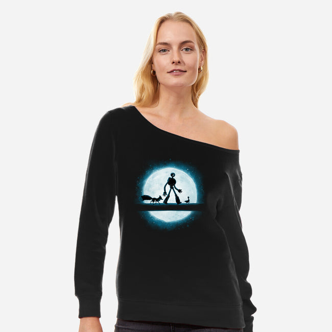 Hakuna Robot-Womens-Off Shoulder-Sweatshirt-teesgeex