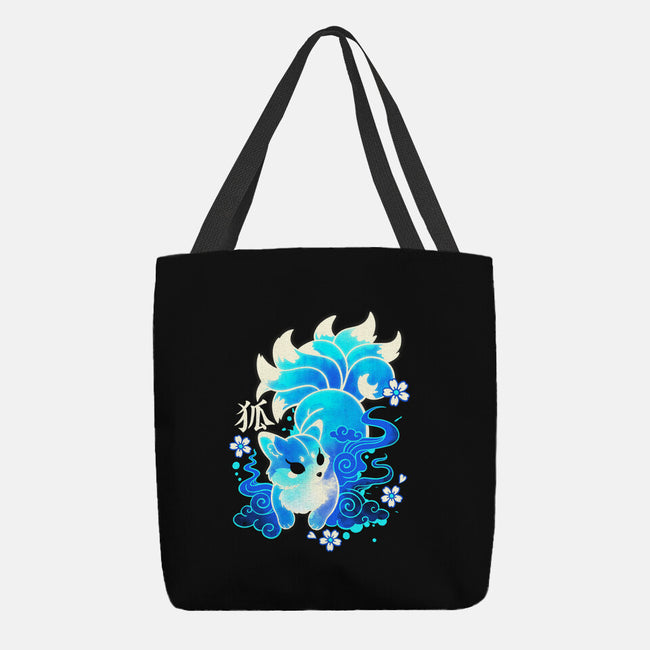 Ice Kawaii Kitsune-None-Basic Tote-Bag-NemiMakeit