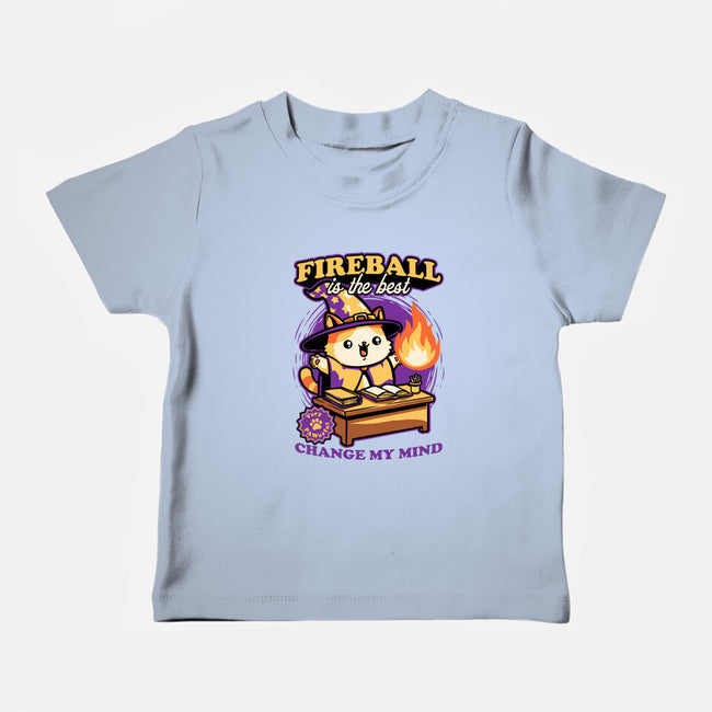 Wizard Cat Fireball-Baby-Basic-Tee-Studio Mootant