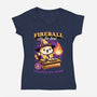 Wizard Cat Fireball-Womens-V-Neck-Tee-Studio Mootant