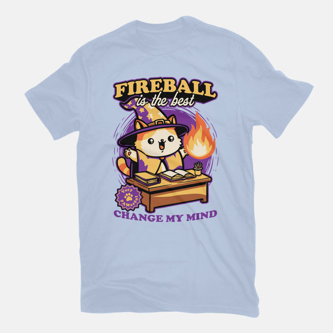 Wizard Cat Fireball-Mens-Premium-Tee-Studio Mootant