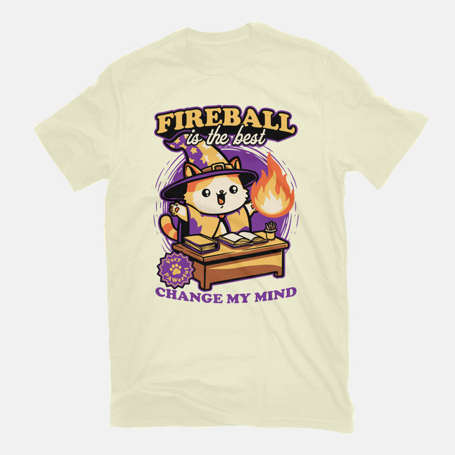 Wizard Cat Fireball-Mens-Premium-Tee-Studio Mootant