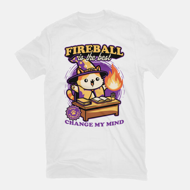 Wizard Cat Fireball-Unisex-Basic-Tee-Studio Mootant