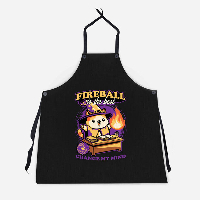 Wizard Cat Fireball-Unisex-Kitchen-Apron-Studio Mootant