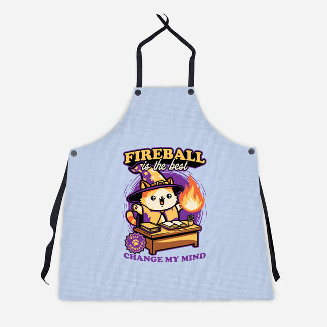 Wizard Cat Fireball-Unisex-Kitchen-Apron-Studio Mootant