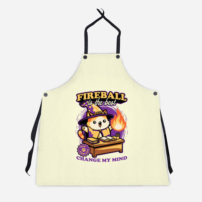 Wizard Cat Fireball-Unisex-Kitchen-Apron-Studio Mootant