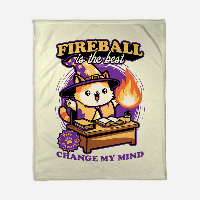 Wizard Cat Fireball-None-Fleece-Blanket-Studio Mootant