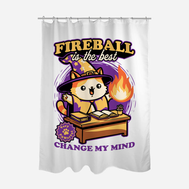 Wizard Cat Fireball-None-Polyester-Shower Curtain-Studio Mootant