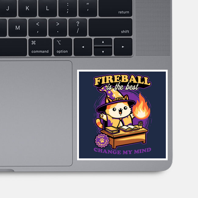 Wizard Cat Fireball-None-Glossy-Sticker-Studio Mootant