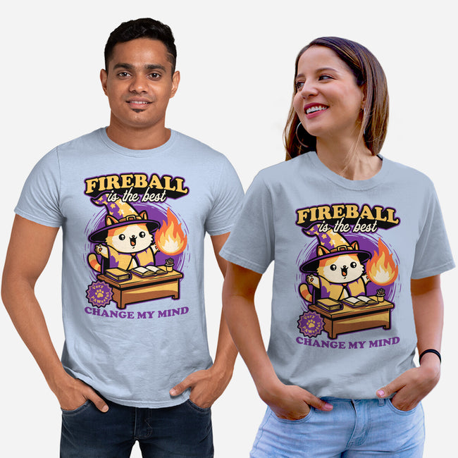 Wizard Cat Fireball-Unisex-Basic-Tee-Studio Mootant