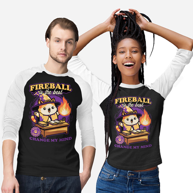 Wizard Cat Fireball-Unisex-Baseball-Tee-Studio Mootant