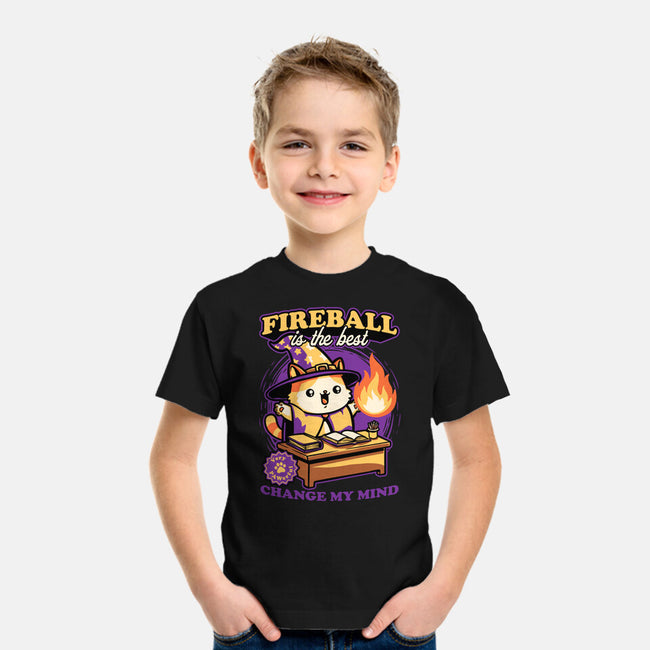 Wizard Cat Fireball-Youth-Basic-Tee-Studio Mootant