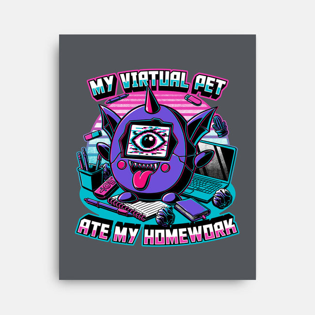 Digital Pet Homework-None-Stretched-Canvas-Studio Mootant